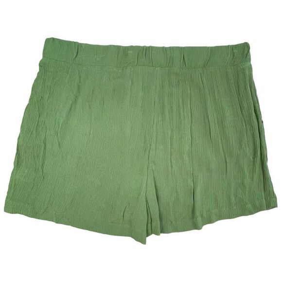 Abound Women's Olive Green Elastic Waist Crepe Lightweight Shorts Size 2X NWT - Picture 2 of 9